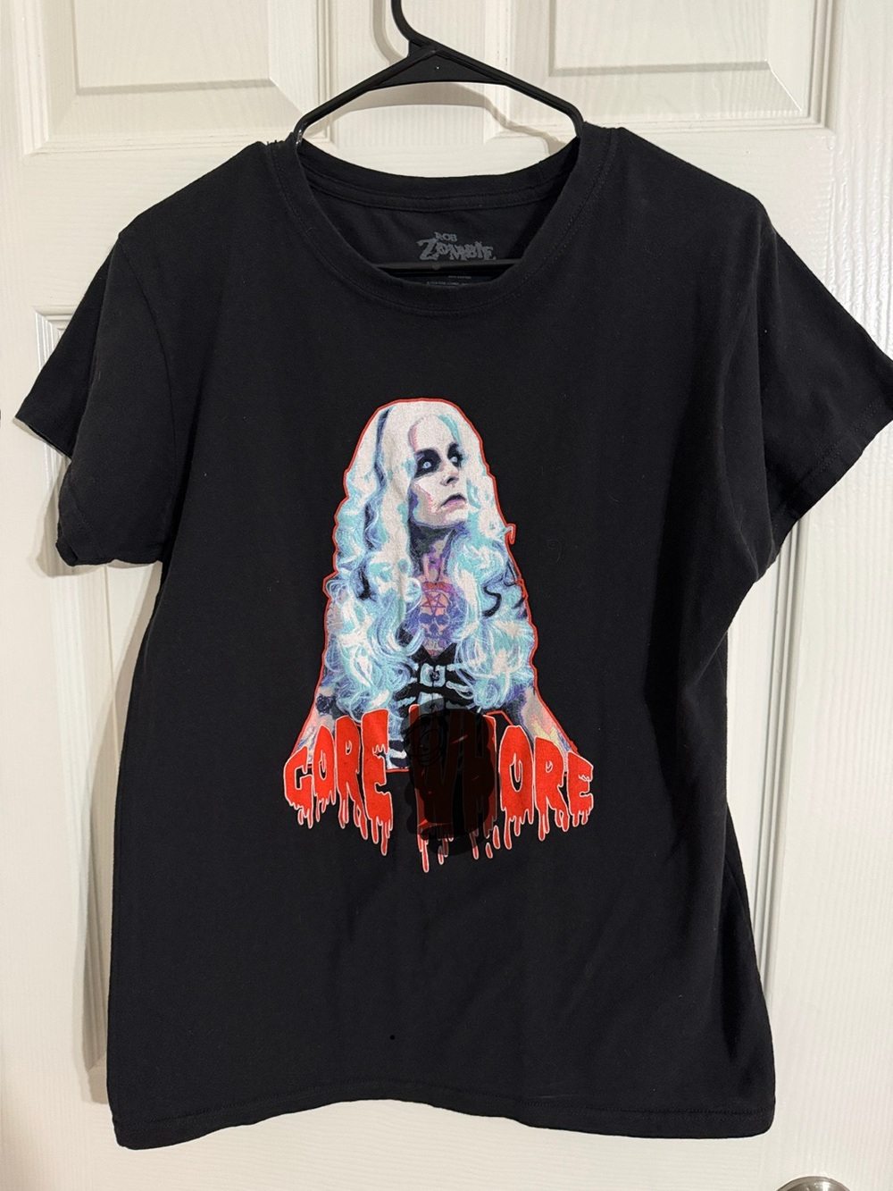 Black Graphic Rob Zombie Short Sleeve Tee with Red Print